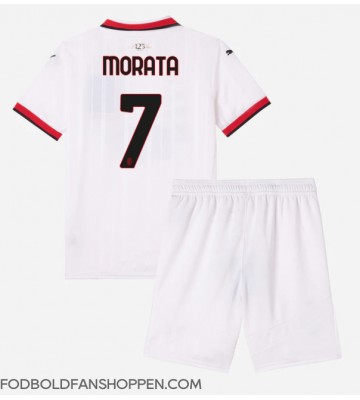 AC Milan Alvaro Morata #7 Udebanetrøje Børn 2024-25 Kortærmet (+ Korte bukser)